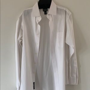 Jos A Bank White Button Down Dress Shirt